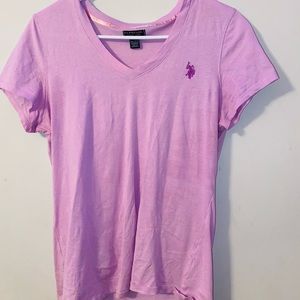 Plain purple polo short sleeve shirt